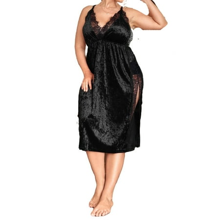 Sexy Cami Strap Slip Dress Sleeveless Black Plus Size Nightgowns & Sleepshirts (Women s)
Sexy Cami Strap Slip Dress Sleeveless Black Plus Size Nightgowns & Sleepshirts (Women s)