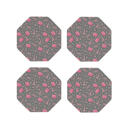 Coasters Set of 4 - Eiffel Tower bike pink Drink Coasters for Tabletop Protection Leather Coasters for Living Room Decor and Housewarming Gift Octagon
Coasters Set of 4 - Eiffel Tower bike pink Drink Coasters for Tabletop Protection Leather Coasters for Living Room Decor and Housewarming Gift Octagon