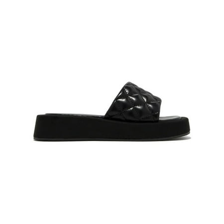 UKAP Ladies Slides Slip On Platform Sandals Comfort Beach Sandal Breathable Slide Slippers Women Casual Shoes Summer Lightweight Black 7.5