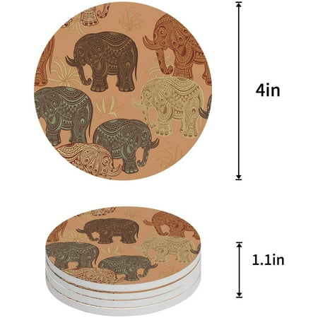 KXMDXA Elephant Set of 4 Round Coaster for Drinks Absorbent Ceramic Stone Coasters Cup Mat with Cork Base for Home Kitchen Room Coffee Table Bar Decor
KXMDXA Elephant Set of 4 Round Coaster for Drinks Absorbent Ceramic Stone Coasters Cup Mat with Cork Base for Home Kitchen Room Coffee Table Bar Decor