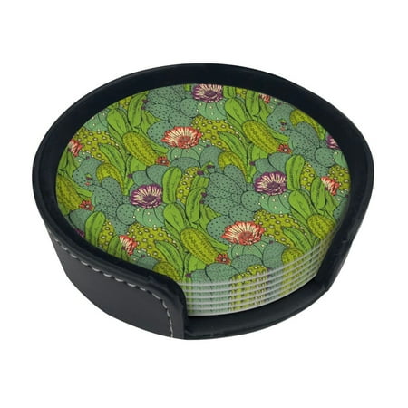 Round Pu Leather Coaster Cactus Mammillaria Peyote Opuntia Heat - Resistant Beverage Cup Mat-Fancy Decor For Kitchen Office Dining Room Table - Drink Protector 6-Slice
Round Pu Leather Coaster Cactus Mammillaria Peyote Opuntia Heat - Resistant Beverage Cup Mat-Fancy Decor For Kitchen Office Dining Room Table - Drink Protector 6-Slice