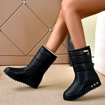 LYCAQL Womens Shoes Plush Fashion Boots Slipon Middle Casual Women s Thicksoled Warm Winter Thermal Shoes Boots Women Narrow Calf Boots (Black 7)
LYCAQL Womens Shoes Plush Fashion Boots Slipon Middle Casual Women s Thicksoled Warm Winter Thermal Shoes Boots Women Narrow Calf Boots (Black 7)
