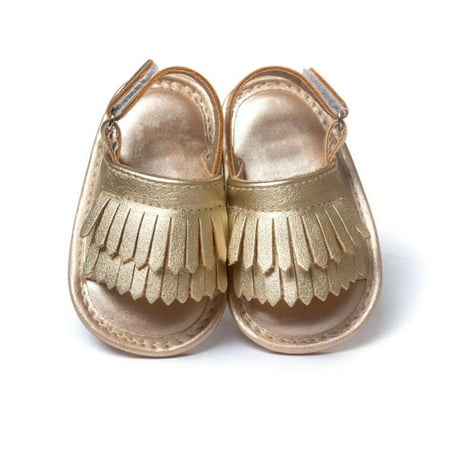 Wuffmeow Girl Shoes Sandals For Girls Pu Fringed Baby Sandals