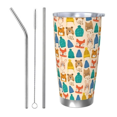 Goofa Small Animals with Knit Hat Pattern for 20 oz Skinny Tumbler Stainless Steel Coffee Mug Slim Vacuum Insulated Travel Cup Car Cup-Straw Three-piece Set
Goofa Small Animals with Knit Hat Pattern for 20 oz Skinny Tumbler Stainless Steel Coffee Mug Slim Vacuum Insulated Travel Cup Car Cup-Straw Three-piece Set