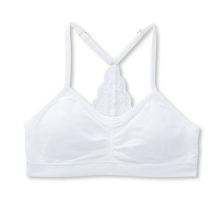 Women s H4254 Seamfree Ruched Crop Lace Back Bralette