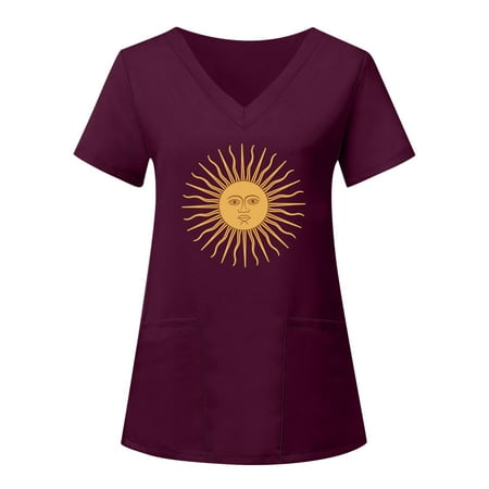 Scrub Tops For Women Print Short Sleeve V-Neck Nursing Uniforms Soft And Comfortable Tee
Scrub Tops For Women Print Short Sleeve V-Neck Nursing Uniforms Soft And Comfortable Tee