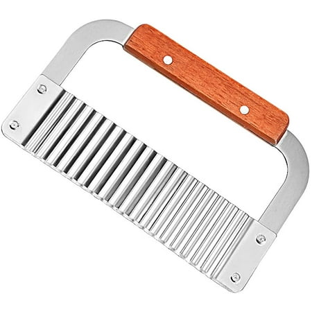 BAJYOJI Stainless Steel Crinkle Cutter Potato Ripple Knife French Fry Slicer Vegetable Wave Knife Chopper with Wooden Handle Food Dicer Kitchen Tool for Fruit Vegetable Carrot Potato
BAJYOJI Stainless Steel Crinkle Cutter Potato Ripple Knife French Fry Slicer Vegetable Wave Knife Chopper with Wooden Handle Food Dicer Kitchen Tool for Fruit Vegetable Carrot Potato