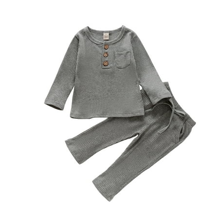 Honeeladyy Winter Newborn Infant Baby Boys Girls Long Sleeve Solid Article Pits Tops+Pants Set Gray Sales
Honeeladyy Winter Newborn Infant Baby Boys Girls Long Sleeve Solid Article Pits Tops+Pants Set Gray Sales