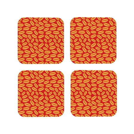 Drink Coasters Set of 4 A Big Hot Dog Leather Coasters for Coffee Table Protector Heat Resistant Cute Coasters for Home Decor Housewarming Gifts Bar Kitchen 4 Inch Square
Drink Coasters Set of 4 A Big Hot Dog Leather Coasters for Coffee Table Protector Heat Resistant Cute Coasters for Home Decor Housewarming Gifts Bar Kitchen 4 Inch Square