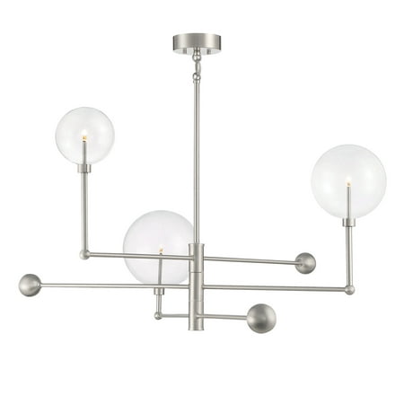 Trade Winds Ray 3 Light Chandelier in Brushed Nickel