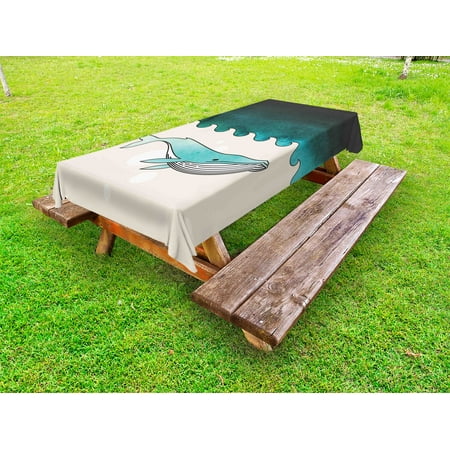 Whale Outdoor Tablecloth Fish Swimming in the Ocean Pattern Underwater Submarine Illustration Decorative Washable Fabric Picnic Tablecloth 58 X 104 Inches Petrol Blue Turquoise Cream by Ambesonne
Whale Outdoor Tablecloth Fish Swimming in the Ocean Pattern Underwater Submarine Illustration Decorative Washable Fabric Picnic Tablecloth 58 X 104 Inches Petrol Blue Turquoise Cream by Ambesonne
