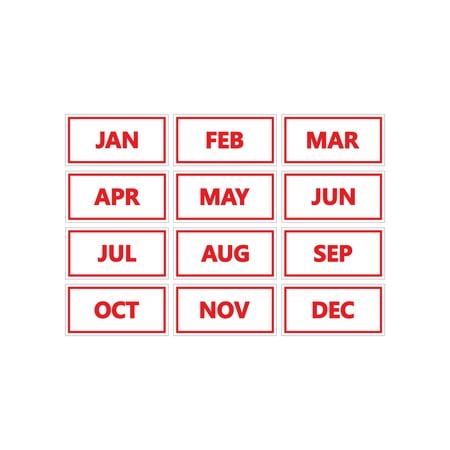 Calendar Month Magnets by DCM Solutions (Red Inverted)