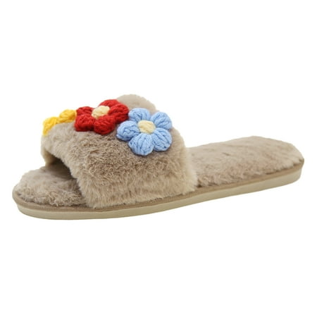 Women Slippers Flowers Decorated Soft Plush Home Warm Cotton Casual Fashion Outside The Flat Bottom Large Size 7.5
Women Slippers Flowers Decorated Soft Plush Home Warm Cotton Casual Fashion Outside The Flat Bottom Large Size 7.5