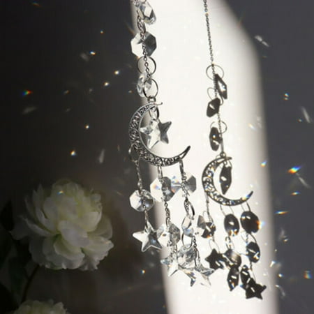 Crystal Wind Chime Moon Star Hanging Crystal Ornament Sun Catcher Garden Decor 
Crystal Wind Chime Moon Star Hanging Crystal Ornament Sun Catcher Garden Decor