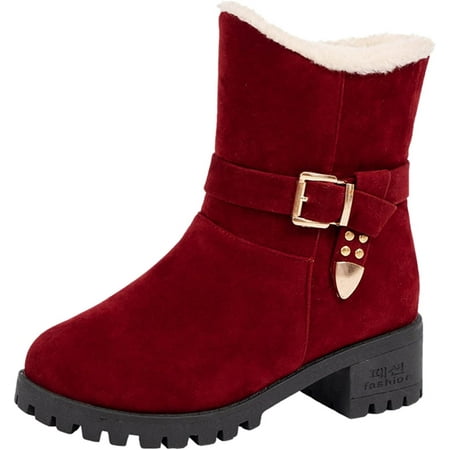 Snow Boots For Women Warm Fur Lined Fleece Chunky Ankle Boots Shoes Belt Buckle Suede Cotton Boots Comfort Snow Boots
Snow Boots For Women Warm Fur Lined Fleece Chunky Ankle Boots Shoes Belt Buckle Suede Cotton Boots Comfort Snow Boots