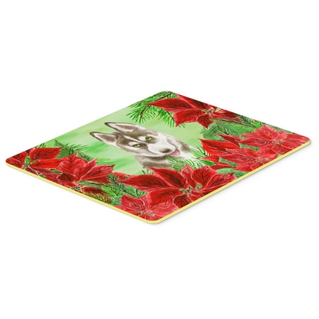 Siberian Husky Grey Poinsettas Kitchen or Bath Mat 20x30 CK1344CMT