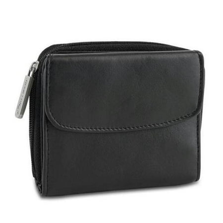 Travelon Safe ID Hack-Proof Leather French Wallet with RFID 