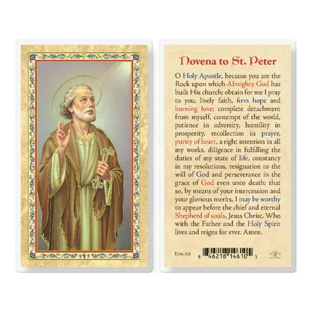 St. Peter Novena Prayer Gold-Stamped Laminated Catholic Prayer Holy Card with Prayer on Back Pack of 25
St. Peter Novena Prayer Gold-Stamped Laminated Catholic Prayer Holy Card with Prayer on Back Pack of 25