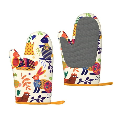 XMXT Silicone Oven Mitts Boho Decor Bunny Print Thickened Non-Slip Baking Gloves for Kitchen Cooking Grill 2 Pcs
XMXT Silicone Oven Mitts Boho Decor Bunny Print Thickened Non-Slip Baking Gloves for Kitchen Cooking Grill 2 Pcs