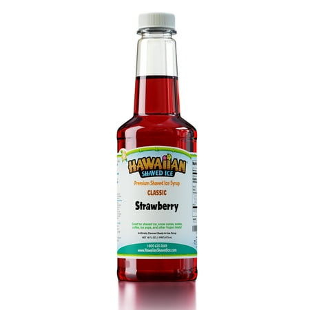 Hawaiian Shaved Ice Snow Cone Syrup - Strawberry Flavor (Pint)