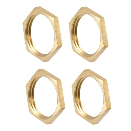 Uxcell G3/4 Lock Nut Hex Brass Female Locknut for Plumbing 4 Pack