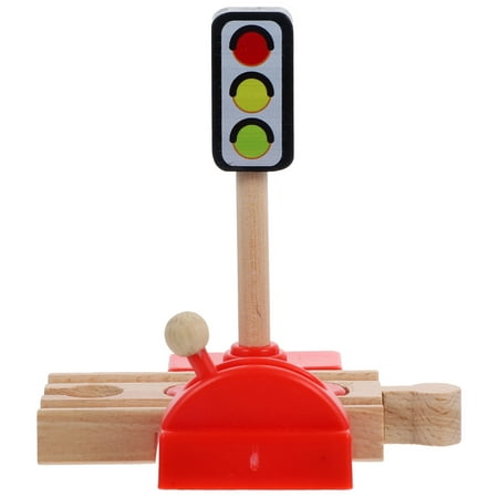 OUNONA Wooden Toy Train Accessory Wooden Railway Roadblock Train Roadblock Toy