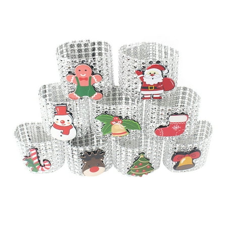 9pcs Christmas Decorative Napkin Ring 8 Row Rhinestone Pretty Napkin Holder Napkin Buckle Decoration for Christmas Party Table Decoration(Silver)
9pcs Christmas Decorative Napkin Ring 8 Row Rhinestone Pretty Napkin Holder Napkin Buckle Decoration for Christmas Party Table Decoration(Silver)