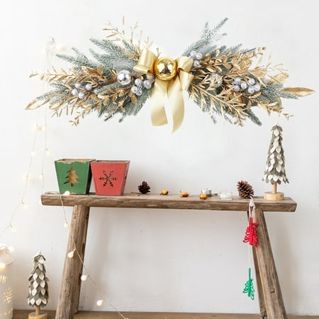 Christmas Branch Rattan Golden Garland Decorative Party New Year Decor Props