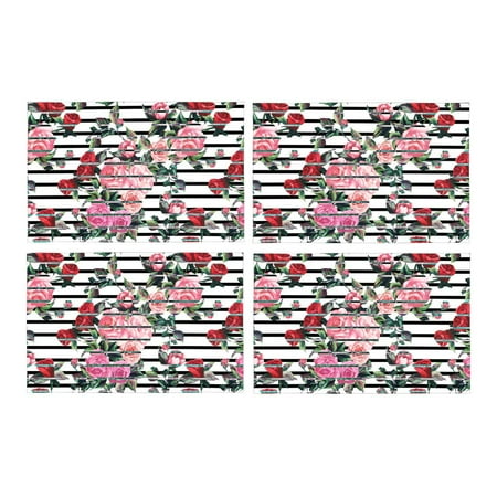 MKHERT Beautiful Flowers Roses On White and Black Stripes Placemats Table Mats for Dining Room Kitchen Table Decoration 12x18 inch Set of 4
MKHERT Beautiful Flowers Roses On White and Black Stripes Placemats Table Mats for Dining Room Kitchen Table Decoration 12x18 inch Set of 4