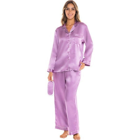 Alexander Del Rossa Womens Pajamas Wisteria Cream Piping Medium