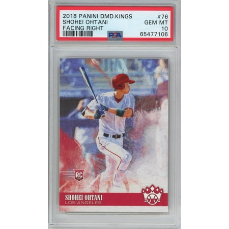 Graded 2018 Panini Diamond Kings Shohei Ohtani #76 Facing Right Rookie RC Baseball Card PSA 10 Gem Mint
Graded 2018 Panini Diamond Kings Shohei Ohtani #76 Facing Right Rookie RC Baseball Card PSA 10 Gem Mint