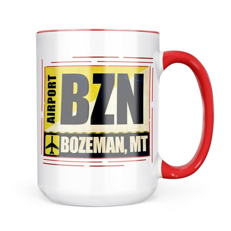 Neonblond Airportcode BZN Bozeman MT Mug gift for Coffee Tea lovers