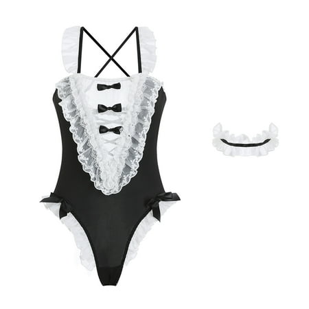 TFDZ Womens Lingerie Women Lingerie Ladies Fashion Sexy Lingerie Lace Flowers Hollow Sexy Suspenders See-through Maid Uniform Jumpsuit Black
TFDZ Womens Lingerie Women Lingerie Ladies Fashion Sexy Lingerie Lace Flowers Hollow Sexy Suspenders See-through Maid Uniform Jumpsuit Black
