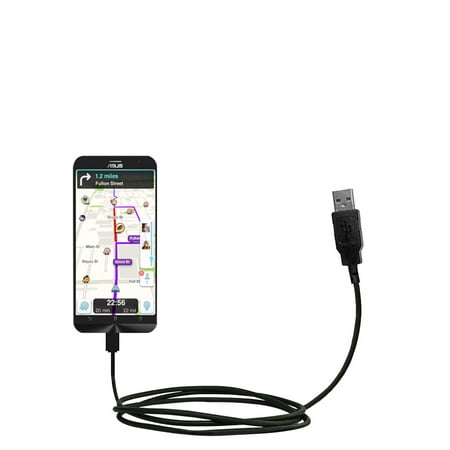 Classic Straight USB Cable suitable for the Asus ZenFone 2 with Power Hot Sync and Charge Capabilities - Uses Gomadic TipExchange Technology