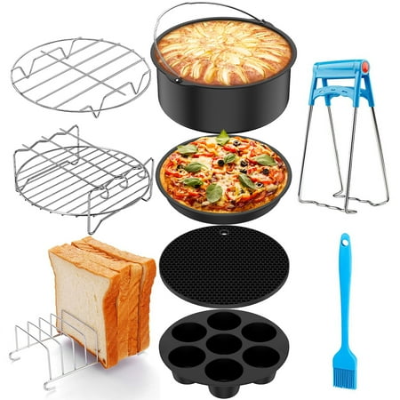 Air Fryer Accessories 9 Pcs Air Fryer Accessories Set Food-grade Air Fryer Accessories with Cake Basket Pizza Pan Stainless Steel Skewer Rack Oil Brush and More Non-Stick Suitable for 3.7/5.8 QT
Air Fryer Accessories 9 Pcs Air Fryer Accessories Set Food-grade Air Fryer Accessories with Cake Basket Pizza Pan Stainless Steel Skewer Rack Oil Brush and More Non-Stick Suitable for 3.7/5.8 QT
