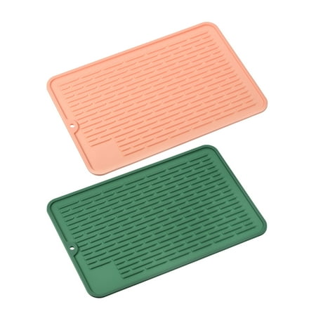 Uxcell Silicone Dish Drying Mat 2Pcs Heat Resistant Dish Drainer Pad Flexible Kitchen Dish Drain Mat-Pink+Green
Uxcell Silicone Dish Drying Mat 2Pcs Heat Resistant Dish Drainer Pad Flexible Kitchen Dish Drain Mat-Pink+Green