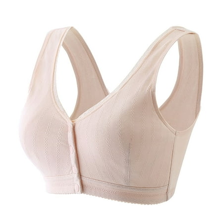 Fabiurt Women s Bra Women s Bra Vest No Steel Ring Comfortable Breathable Front Buckle Large Size Bra Pure Cotton Pad Underwear Beige 
Fabiurt Women s Bra Women s Bra Vest No Steel Ring Comfortable Breathable Front Buckle Large Size Bra Pure Cotton Pad Underwear Beige