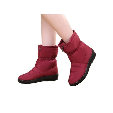 Oucaili Womens Slip Resistant Pull On Mid Calf Boot Work Breathable Snow Boots Casual Elastic Red 7
Oucaili Womens Slip Resistant Pull On Mid Calf Boot Work Breathable Snow Boots Casual Elastic Red 7