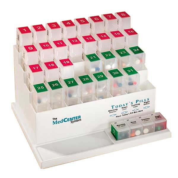 MedCenter Four-a-Day Monthly Pill Organizer
