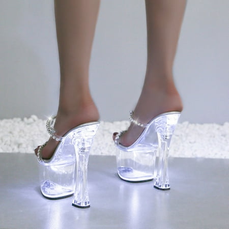 Cathalem Summer Pearl Transparent One Line Buckle Women Open Toe Stiletto High Heeled Sandals Light Shoes Fuzzy Sandals for Women Silver 8
Cathalem Summer Pearl Transparent One Line Buckle Women Open Toe Stiletto High Heeled Sandals Light Shoes Fuzzy Sandals for Women Silver 8