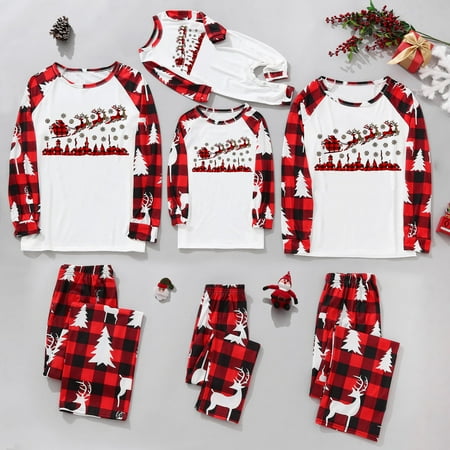 Christmas Men Daddy Deer Print Blouse Tops And Pants Family Clothes Pajamas