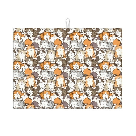 Sigee Cartoon Cat 1 for Dish Drying Mat for Kitchen Counter Premium Kitchen Drying Mat 18 x 24 Dish Drying Pad
Sigee Cartoon Cat 1 for Dish Drying Mat for Kitchen Counter Premium Kitchen Drying Mat 18 x 24 Dish Drying Pad