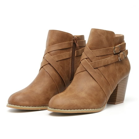 Juebong Boots Deals Women Ankle Boots Lightweight Dressy Western Booties Square High Heel Pointed Zip Shoes Cross Straps Belt Buckle Shoes
Juebong Boots Deals Women Ankle Boots Lightweight Dressy Western Booties Square High Heel Pointed Zip Shoes Cross Straps Belt Buckle Shoes