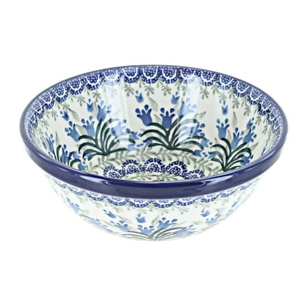 Blue Rose Polish Pottery Tulip Bouquet Cereal/Soup Bowl