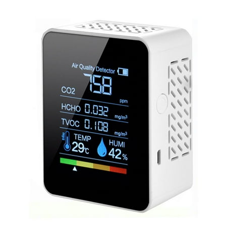 Multifunctional 5in1 CO2 Meter Digital Temperature Humidity Tester Carbon Dioxide TVOC HCHO Detector Air Quality Monitor
Multifunctional 5in1 CO2 Meter Digital Temperature Humidity Tester Carbon Dioxide TVOC HCHO Detector Air Quality Monitor