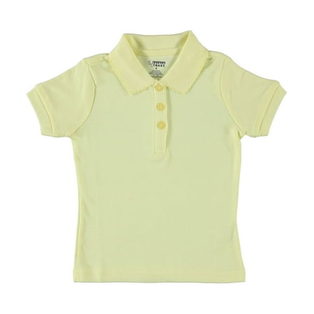 French Toast Little Girls S/S Fitted Knit Polo With Picot Collar (Sizes 4 - 6X)