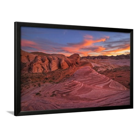 Usa, Southwest,Nevada, Valley of Fire, State Park, Fire Wave Framed Print Wall Art By Christian Heeb