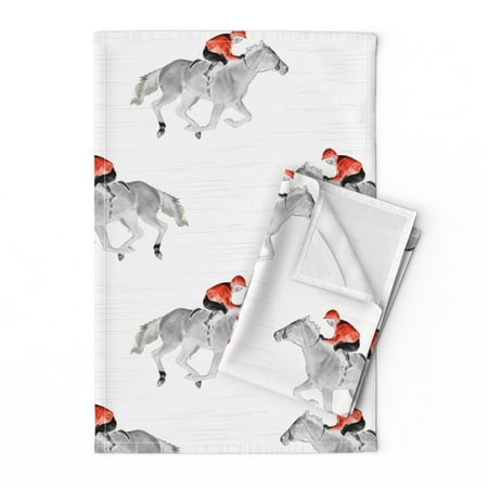 Printed Tea Towel Linen Cotton Canvas - Black Horses Horse Racing Red Equestrian Print Decorative Kitchen Towel by Spoonflower
Printed Tea Towel Linen Cotton Canvas - Black Horses Horse Racing Red Equestrian Print Decorative Kitchen Towel by Spoonflower
