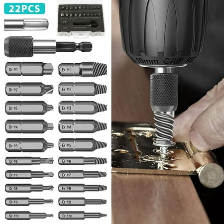 Hands DIY 22pcs Damaged Screw Extractor Set High Speed Steel Stripped Screw Extractor Set Quickly Damaged Bolt Screw Extractor Kit All-Purpose Easy Out Screw Remover Tool
Hands DIY 22pcs Damaged Screw Extractor Set High Speed Steel Stripped Screw Extractor Set Quickly Damaged Bolt Screw Extractor Kit All-Purpose Easy Out Screw Remover Tool