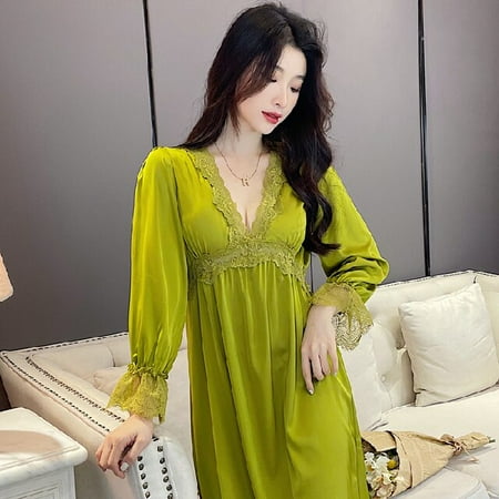 PIKADINGNIS Young Girl Lace Satin Nightdress Long Sleeve Spring Summer Nightgowns & Sleepshirts Women Sleepwear Princess Home Wear Clohtes
PIKADINGNIS Young Girl Lace Satin Nightdress Long Sleeve Spring Summer Nightgowns & Sleepshirts Women Sleepwear Princess Home Wear Clohtes